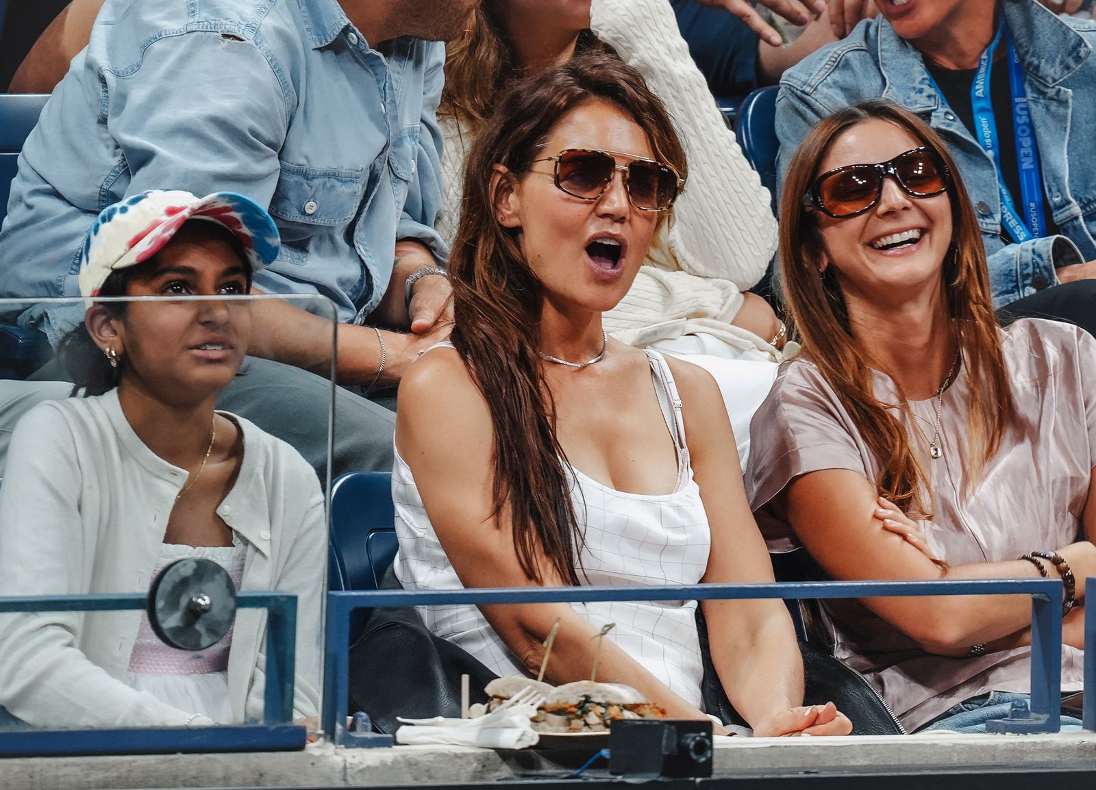 Katie Holmes is held at USTA Billie Jean King National Tennis Center on Day 6 of the 2025 U.S. Open Tennis Championships