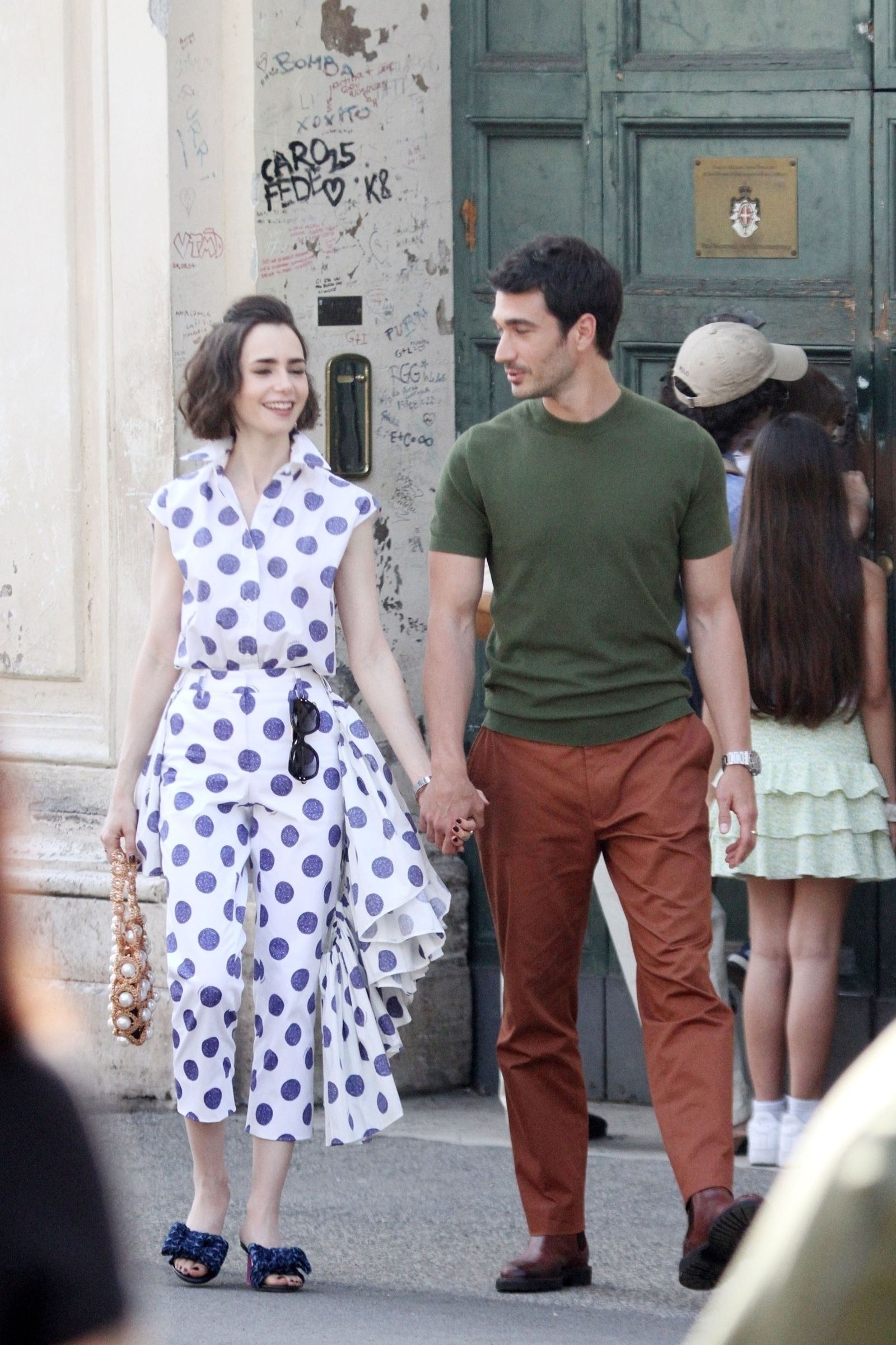 Rome Italy exclusive network must require pricing actress Lily Collins to shoot romantic scenes with Costar Eugenio...