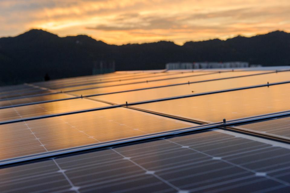 Sunset solar panels