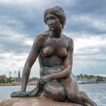 Little Mermaid Statue in Copenhagen, Denmark, 2013.