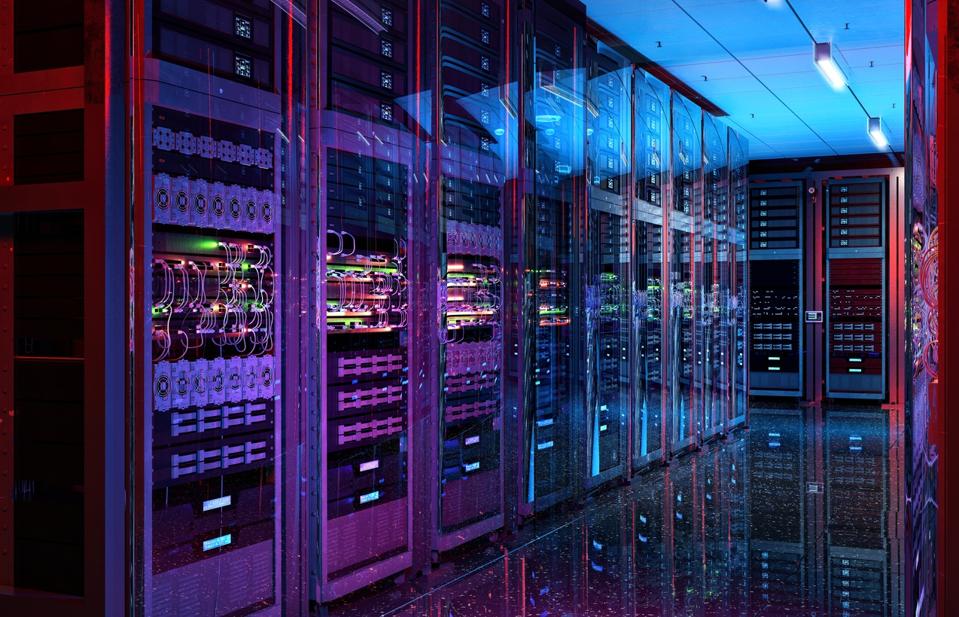 Data center server rack.
