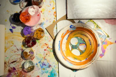 Painting materials are used.. 
