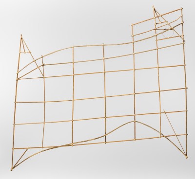 A gridded wood object.