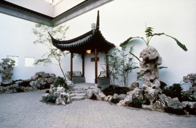 A garden court.
