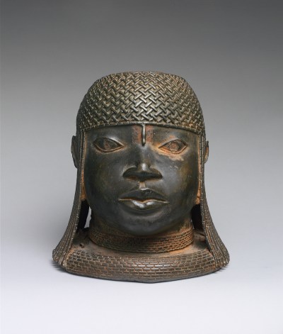 A sculpture of a man's head.