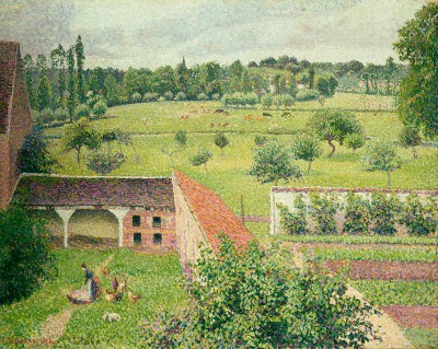 Camille Pissarro: View from my window, Éragny (Vue de Mafenêtre, Éragny), 1886, oil on canvas, 25 5/8 x 31 7/8 inches.