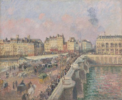 Camille Pissarro: Pont-Neuf, afternoon, sunshine (Le Pont-Neuf, Après-Midi, Soleil, Soleil), 1901, oiled on canvas, 28 3/4 x 36 1/4 inches.