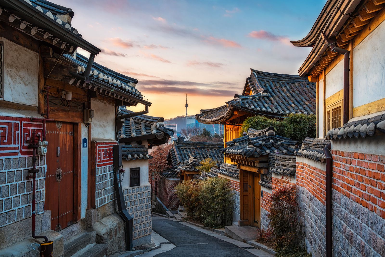 Bukchon Hanok village in Seoul, South Korea.