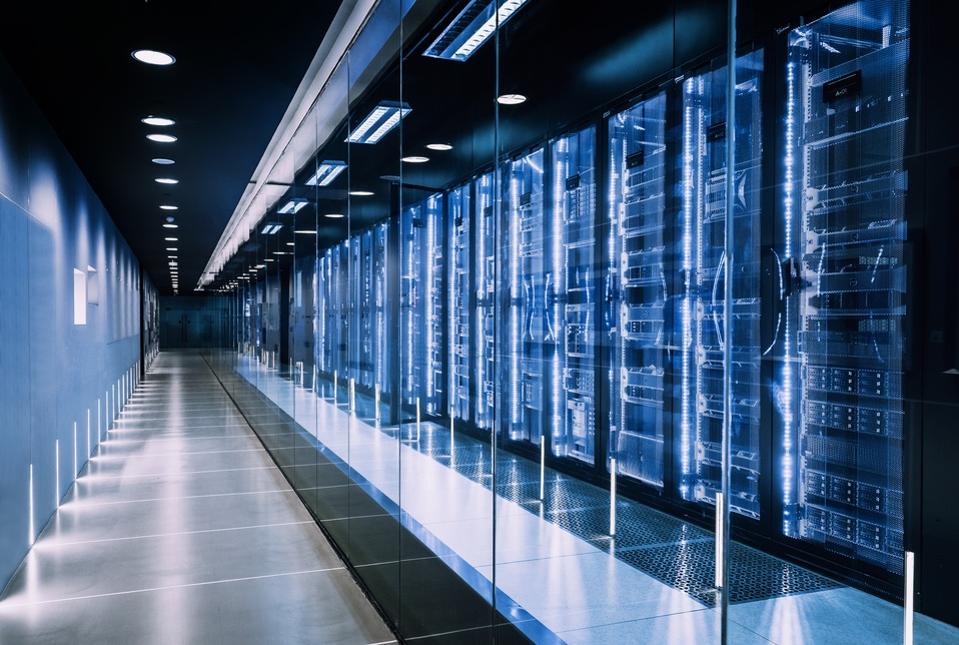 Data center in server room with server rack