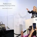 PARIS, FRANCE - JULY 10: Auctioneer Aurélie Vandevoorde is pictured during the sale of the Jane Birkin bag for €8.6 million euros at Sotheby's July 10, 2025, in Paris, France. (Photo Julien Hekimian/Getty Images)