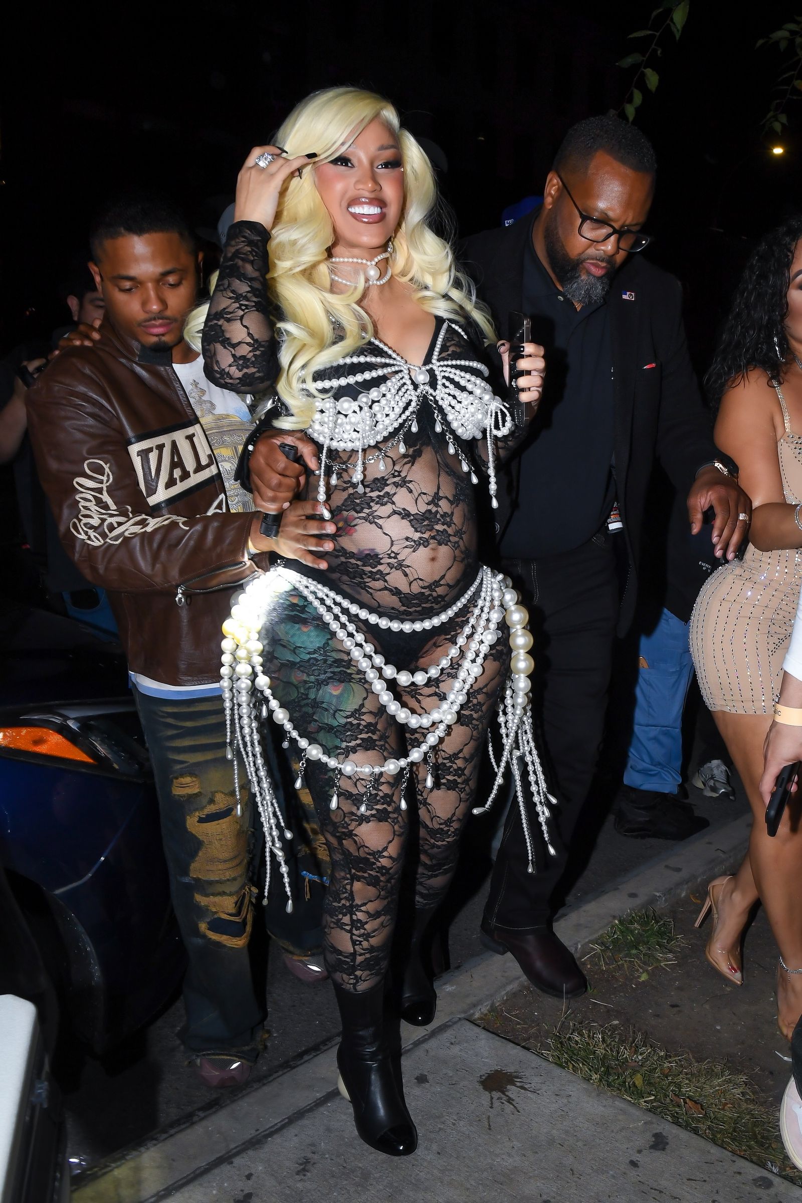 Cardi B was at her album release party.