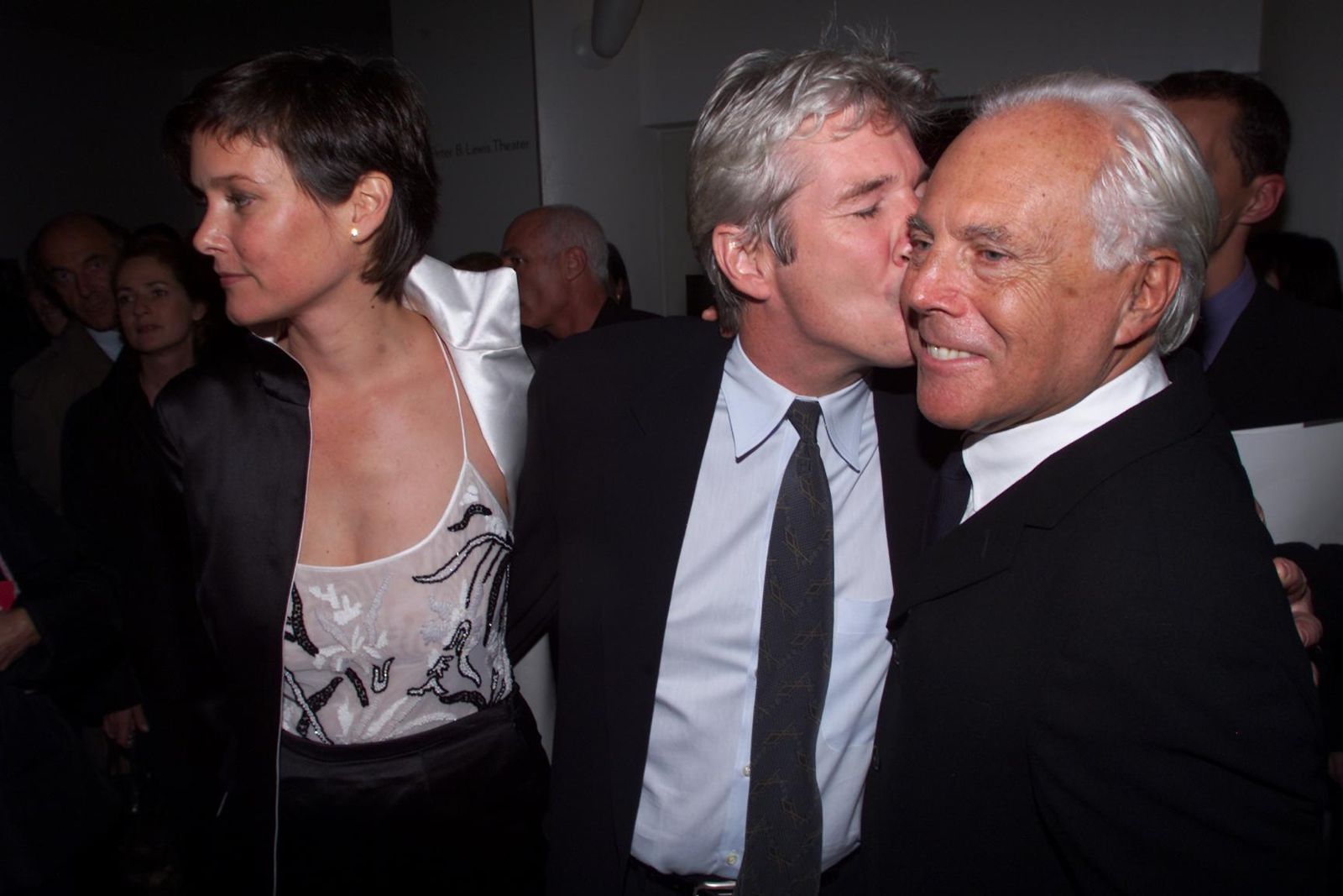 Giorgio Armani and Richard Gere at the opening ceremony of the Giorgio Armani exhibition in Guggenheim in 2001.