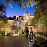 A beautiful hotel at dusk in Fort Worth, Texas.