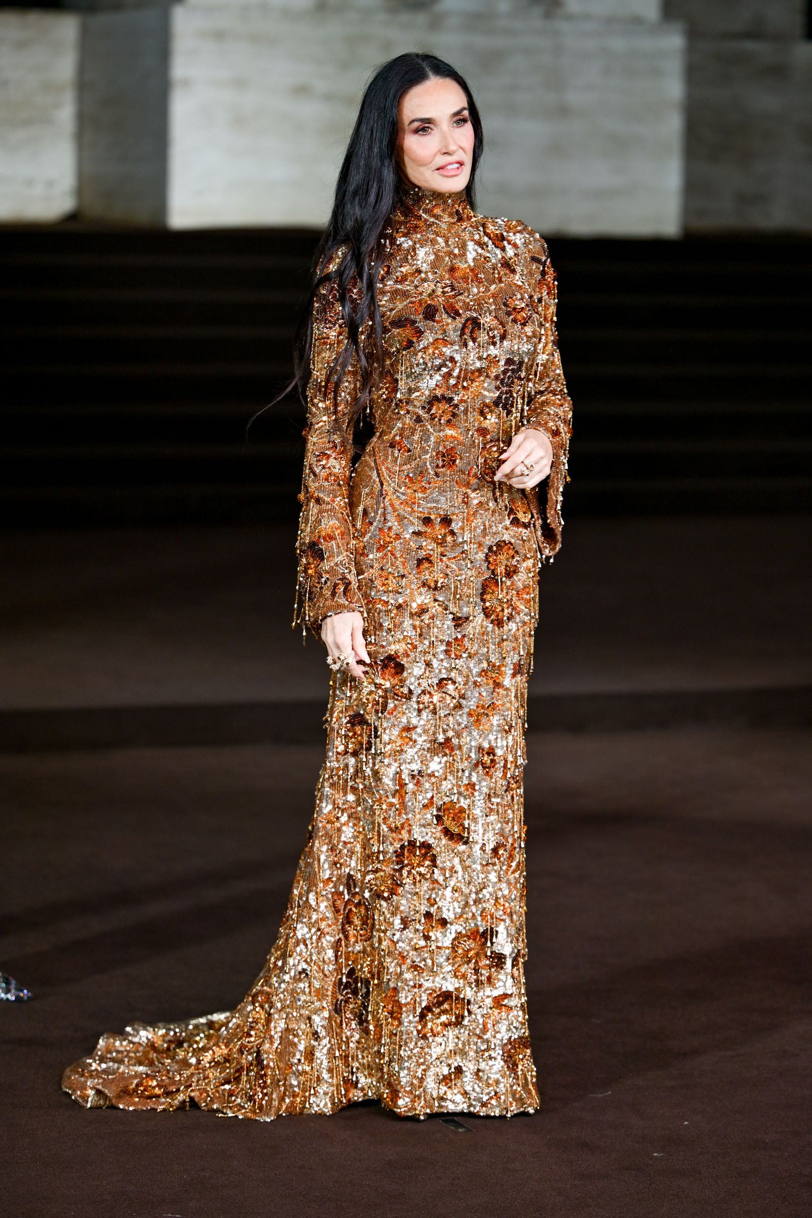Demi Moore held at the Gucci Fashion Show as part of Springsummer 2026 Milan Fashion Week in Palazzo Mezzanotte...