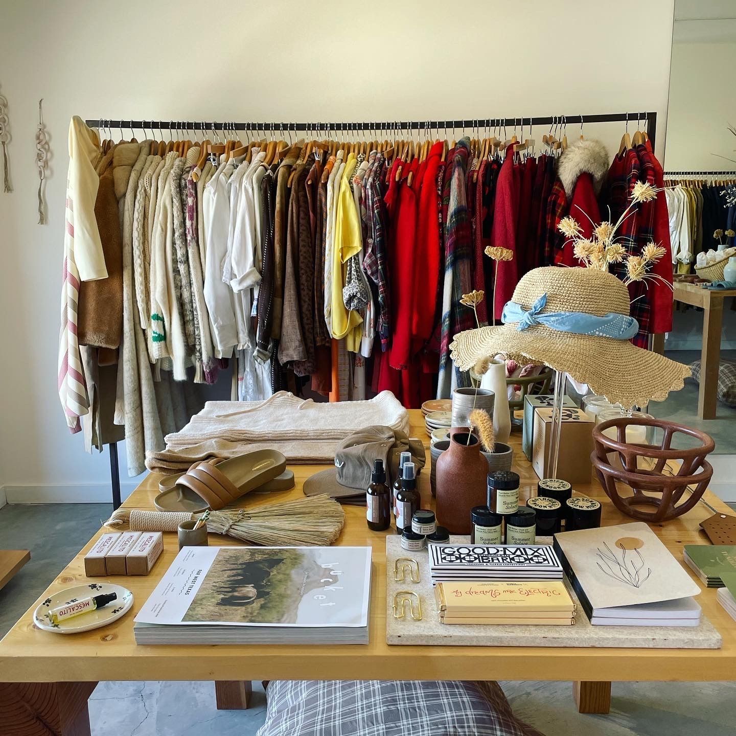 Images may contain furniture, clothing, clothing, interior and plywood