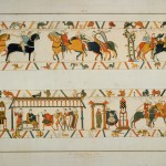 In one scene in the Bayeux tapestry, William the Conqueror (C.1027-1087) saves the future Harold II (C.1022-1066) from the captivity of France and places his daughter Aelfgifu with his daughter in 1064. Tapestry is home to Bayeux town in Normandy. (Photo by Hulton Archive/Getty Images)