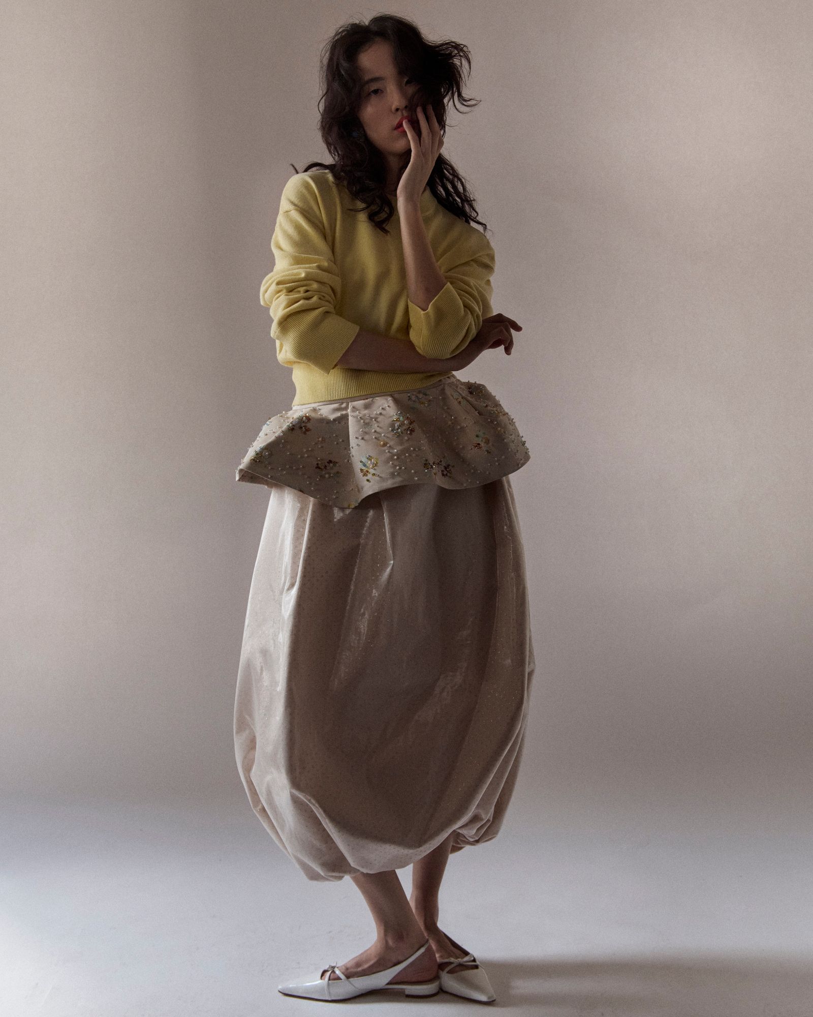 Wool sweater sweater burr hair-like hair belt bubble dress dress dress match water resistance...
