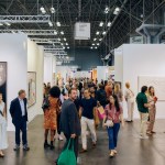 Participants at the Armory Show preview day took place around the booth at the Javits Center.