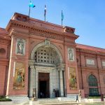 One approaches the main entrance to the Egyptian Museum on June 11, 2025 in Cairo Central Tahrir Square.