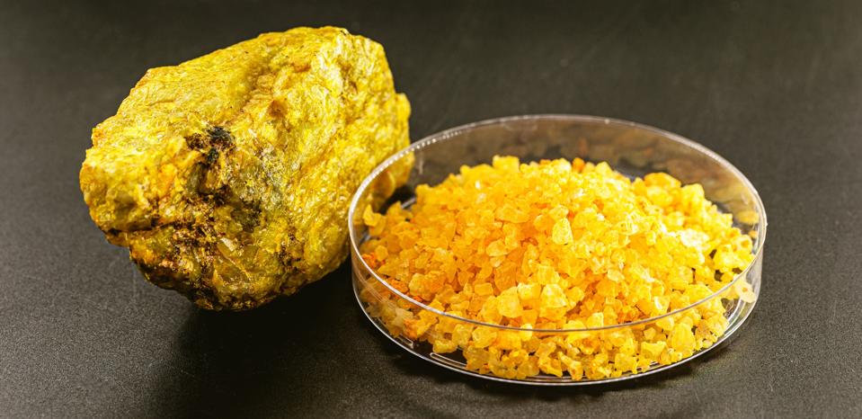Uranium nitrate is called uranyl, with uranium ore, radioactive material on isolated white background