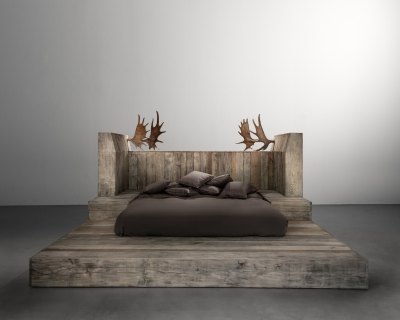 Rick Owens "Antler Bed" In the carpenter's workshop.