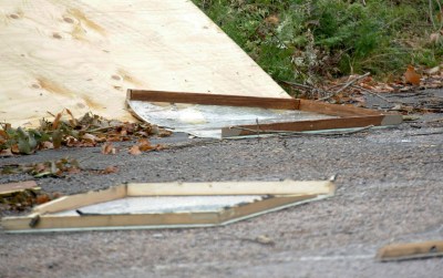 The broken frames of two Edvard Munch works stolen in 2004 from the Munch Museum in Oslo.