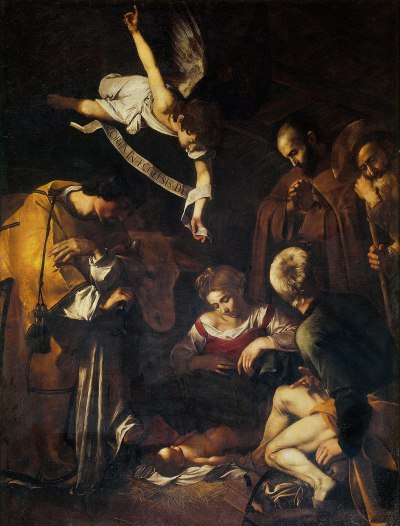 Caravaggio, 'Nativity with St. Francis and St. Lawrence', 1600 or 1609.