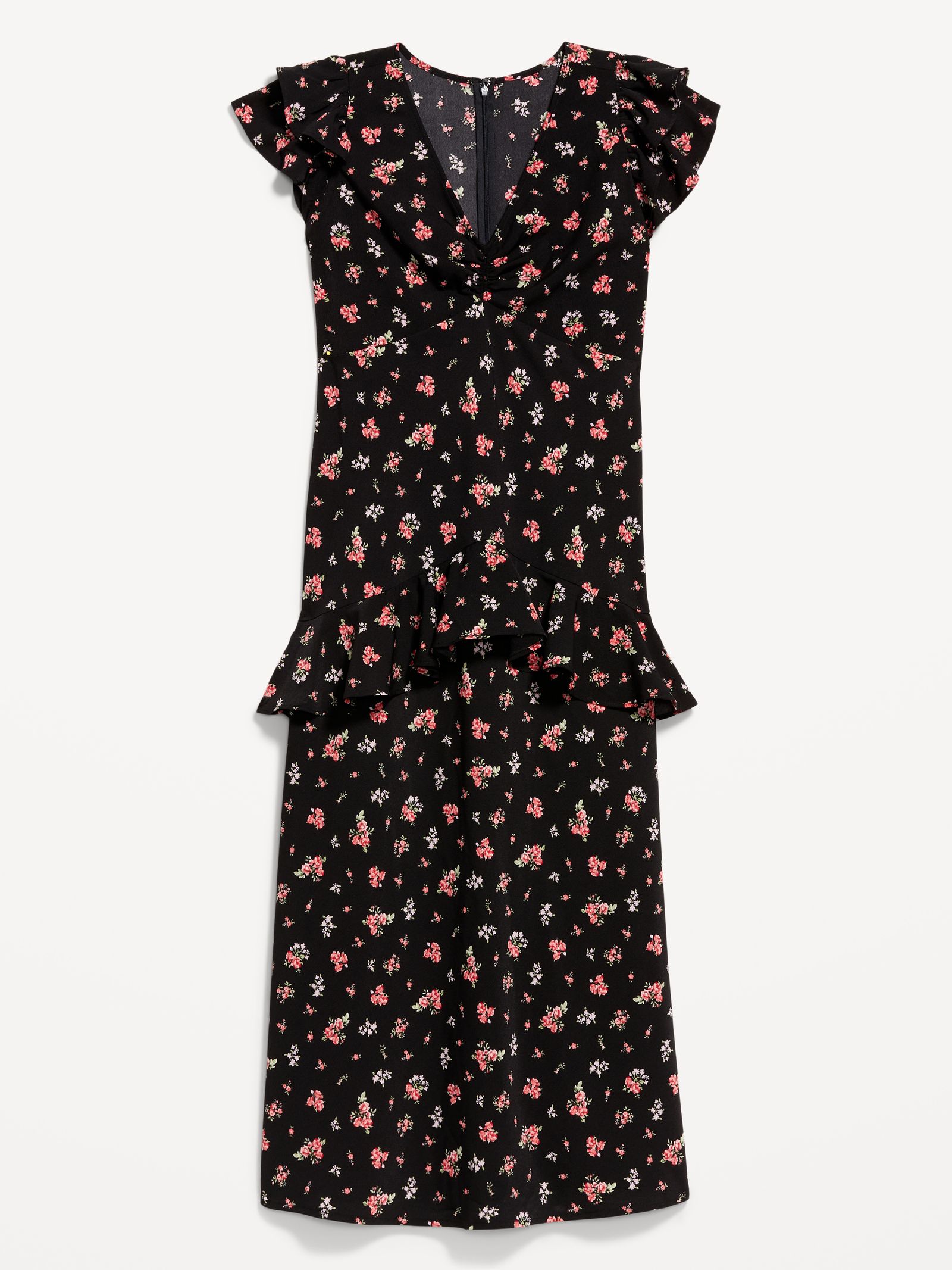 Old Navy x Anna Sui crepe V-neck ruffle maxi dress XS4X | SHOPBOP 64.99
