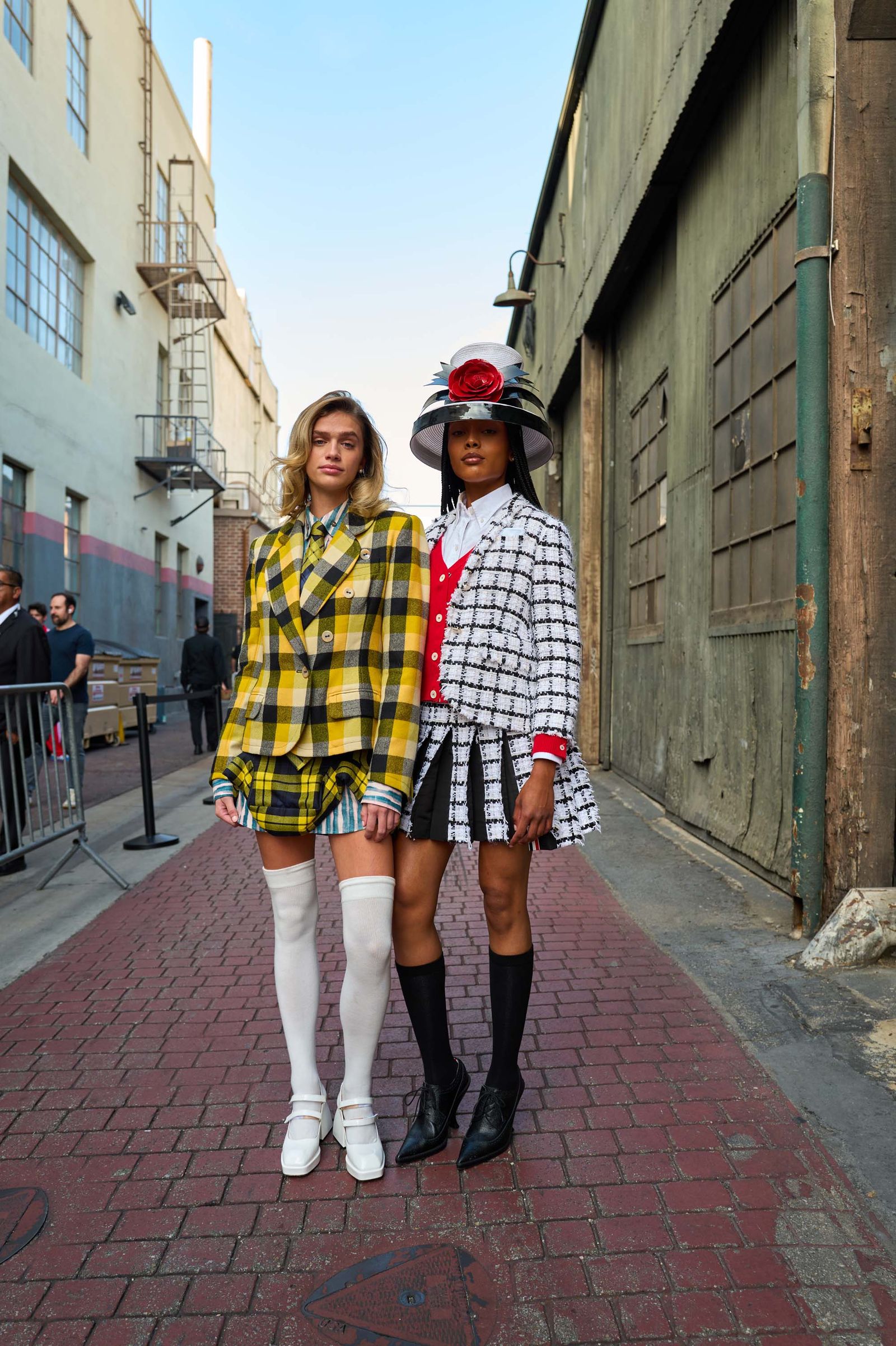 Wearing Andreas Kronthaler for Vivienne Westwood Fall 2025, Lanae for Fall 2024 Thom Browne, hat by Kokin.