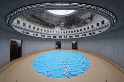 TOPSHOT - This photograph shows a view of the art installation 