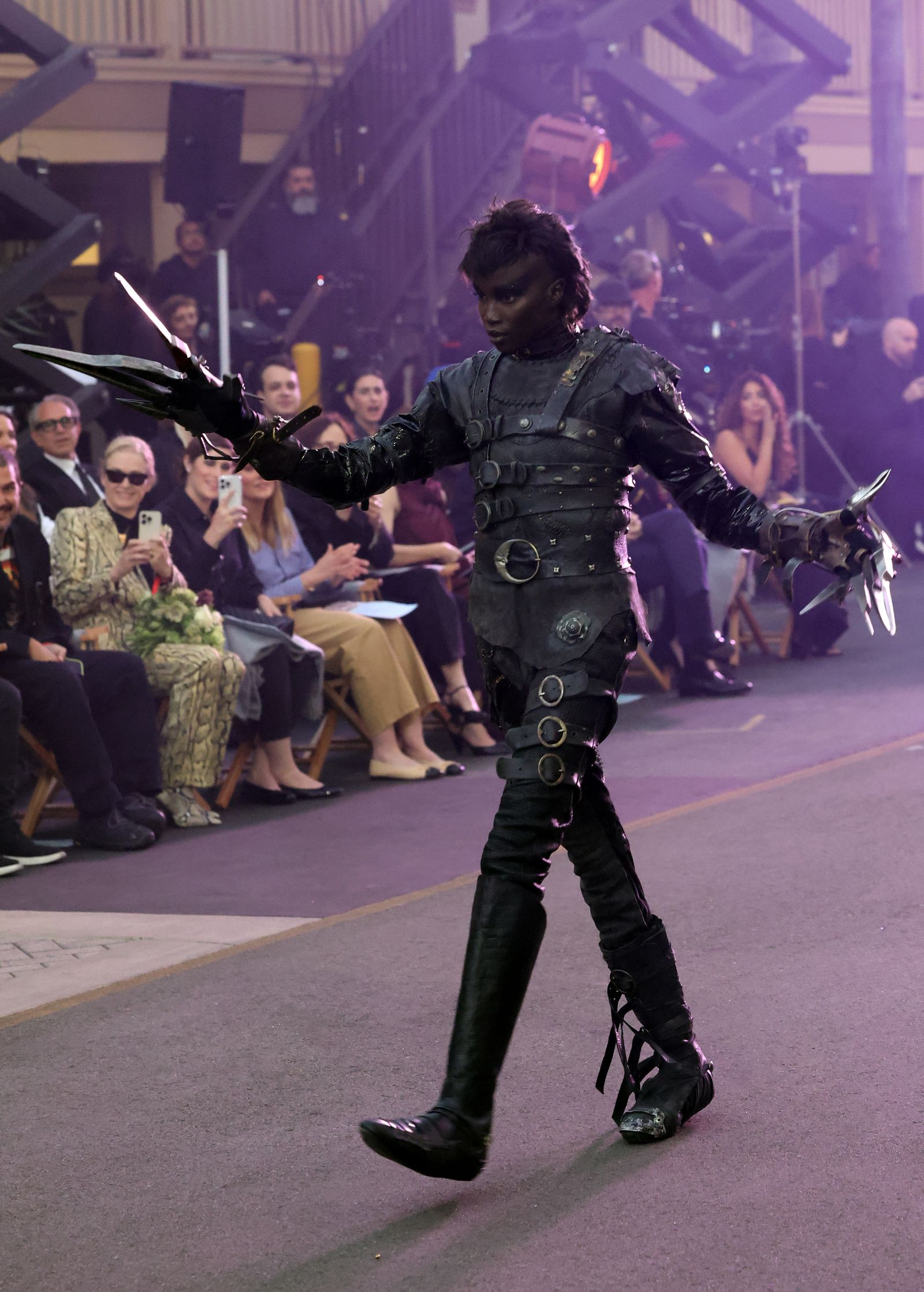 Anok Yai walks the runway at the 2025 Vogue Hollywood World Edition at Paramount Studios on October 26 in Los Angeles, California.