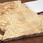 A piece of carved marble found in a Roman-era bath in Sagalassos, Türkiye, 2025.