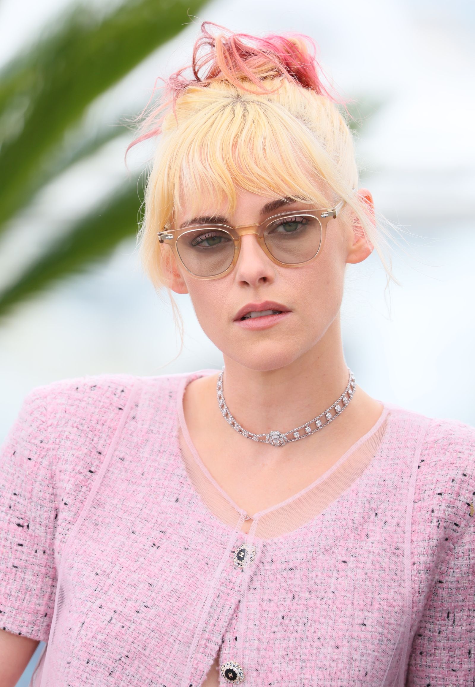 Platinum Blonde Believer Kristen Stewart Debuts Chestnut Hair and Micro Bangs