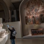 BARCELONA, SPAIN - JUNE 08: A restorer vacuums a masterpiece of Romanesque art at the National Museum of Art of Catalonia (MNAC) on June 8, 2020 in Barcelona, ​​Spain. MNAC will open on June 10 with reduced capacity to 30%. Spain has largely ended a lockdown imposed to curb the spread of Covid-19, which has killed more than 27,000 people across the country. This week, all regions entered Phase 1 or Phase 2, one month before Phase Zero begins across Spain on May 4, 2020. (Photo by David Ramos/Getty Images)