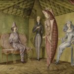 Painting on canvas with five figures