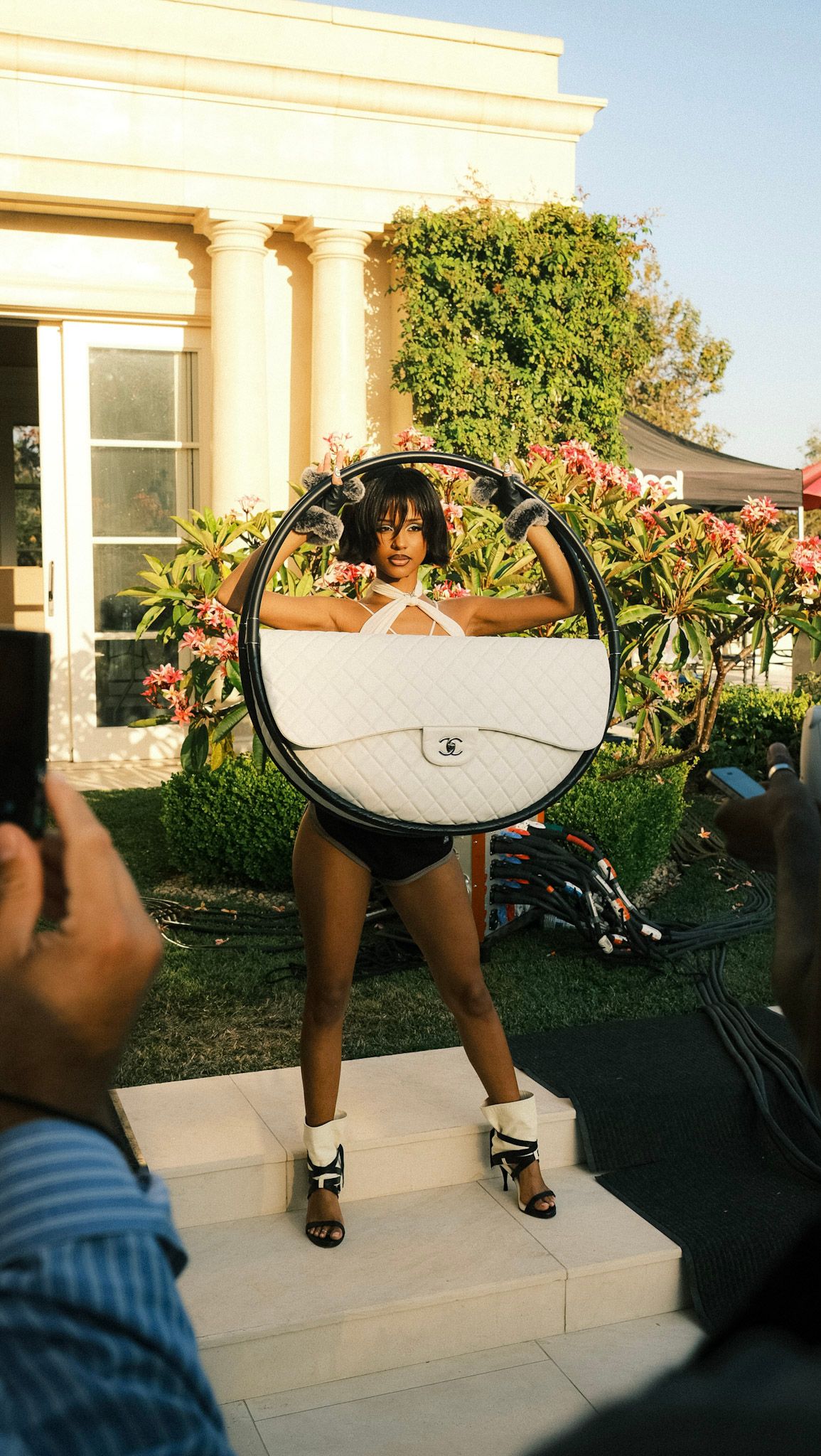 Behind-the-scenes footage of Tyla filming her 