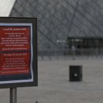 PARIS, FRANCE - OCTOBER 20: A day after thieves stole eight priceless royal jewels from a museum on October 20, 2025 in Paris, France, tourists continued to visit the area to take photos despite it being closed. (Photo by Mohamad Salaheldin Abdelg Alsayed/Anadolu via Getty Images)