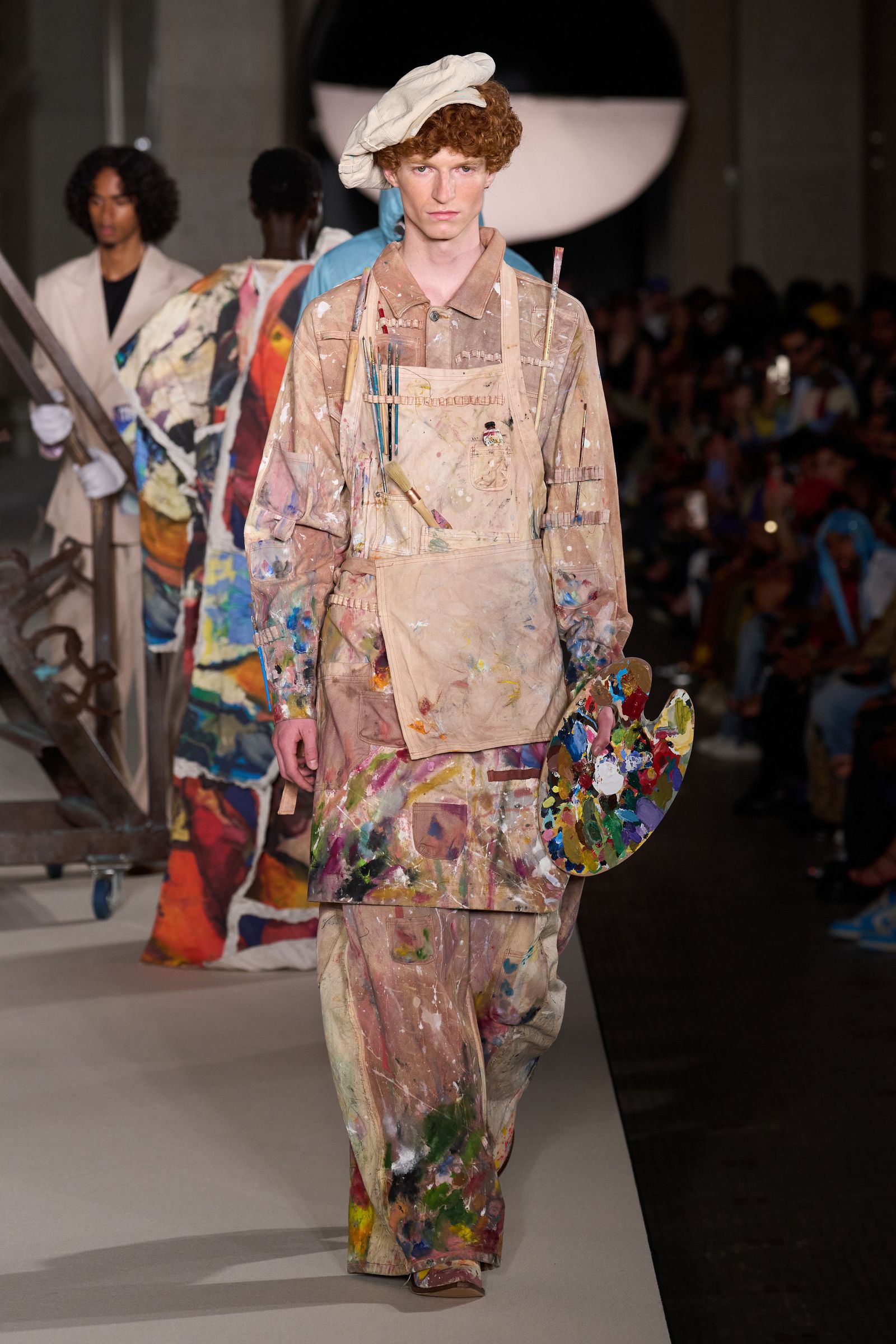 Image may contain Peter Scanavino People Fashion Adult Wedding Clothing Hats Formal Dresses and Accessories