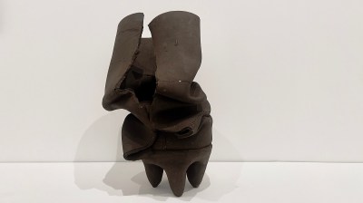 A sunken clay vessel.