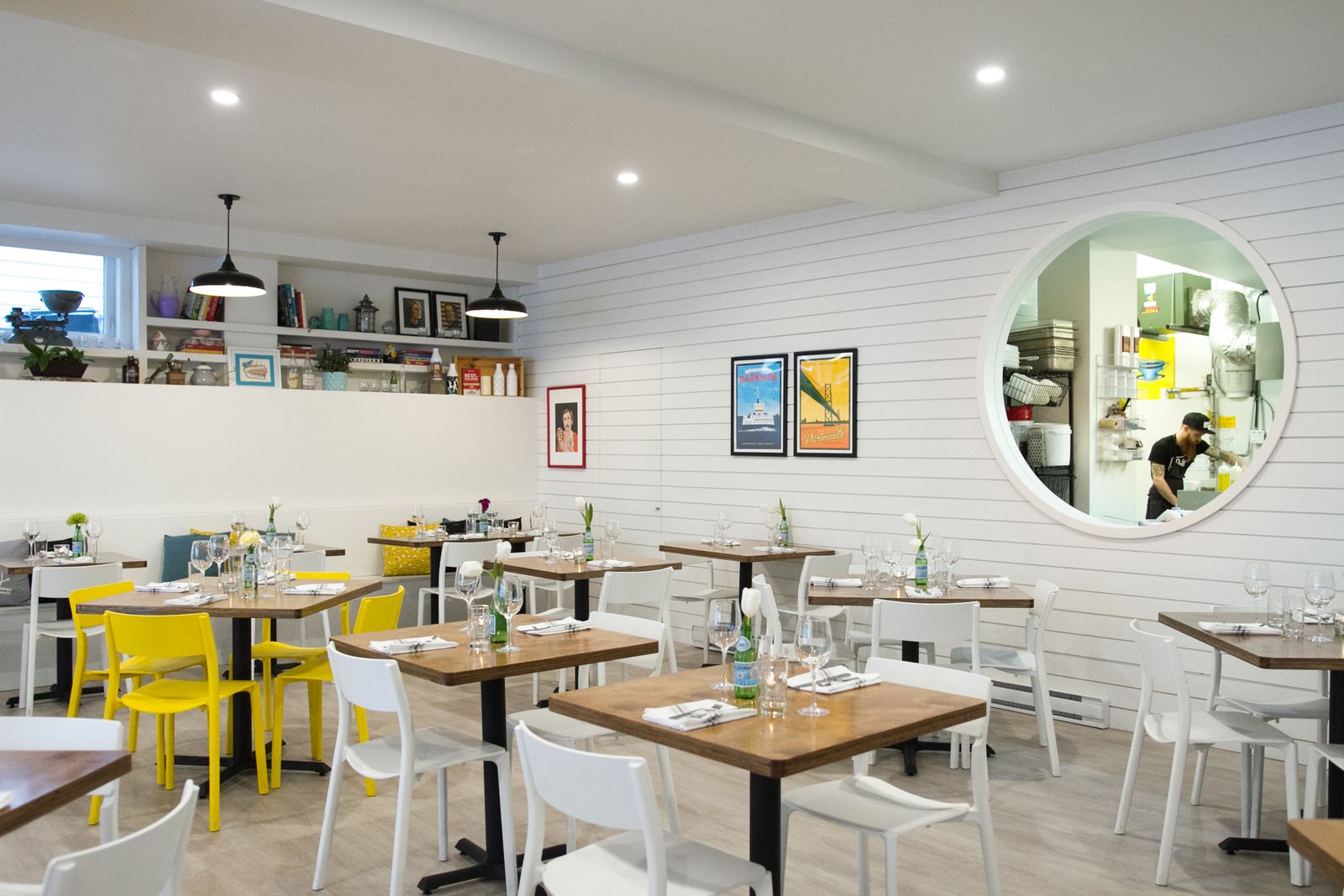 Image may contain architecture, building, restaurant, dining table, furniture, interior room, table and restaurant