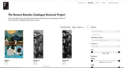 Screenshot of a website showing three images and a search function.