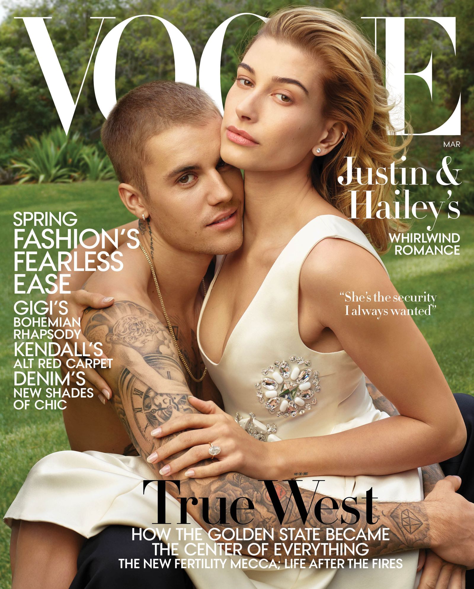 This image may contain Hailey Rhode Baldwin Magazine Human Skin Tattoos and Tabloids