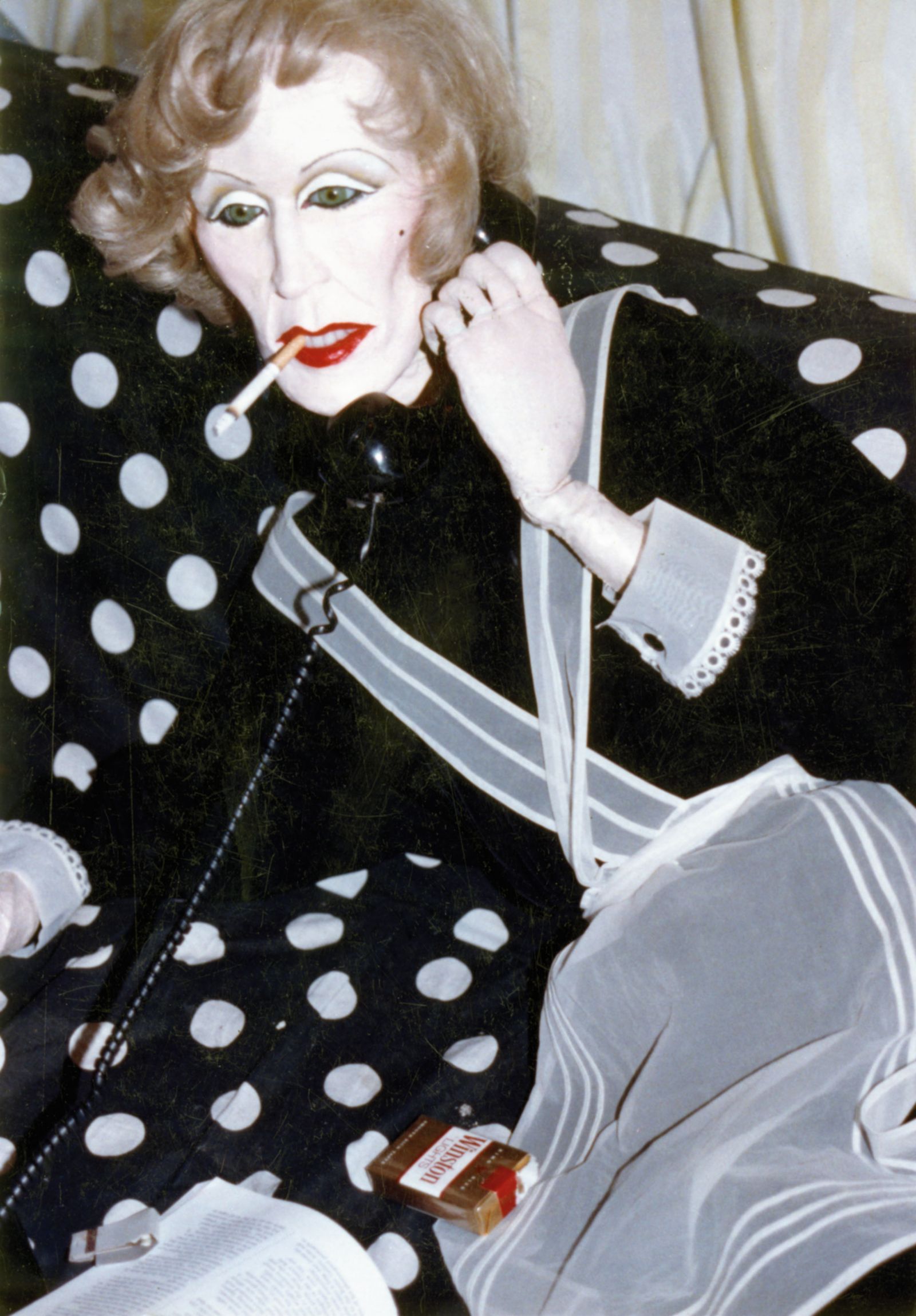 Greer Lankton doll on the phone