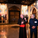 On September 17, 2025, Cardinal Timothy Dolan, Archbishop of New York, and artist Adam Cvijanovic unveiled a new mural painted by Cvijanovic at St. Patrick's Cathedral in New York. The mural, the largest permanent artwork in the cathedral's 146-year history, celebrates the 1879 apparition of Knock in Ireland, the faith of generations of New York immigrants and the service of New York City's first responders. (Diane Bondareff/AP Archdiocese of New York Content Services)