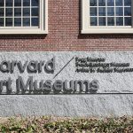 CAMBRIDGE, MA - APRIL 21: Harvard Art Museums entrance sign. (Photo by Suzanne Kreiter/The Boston Globe via Getty Images)
