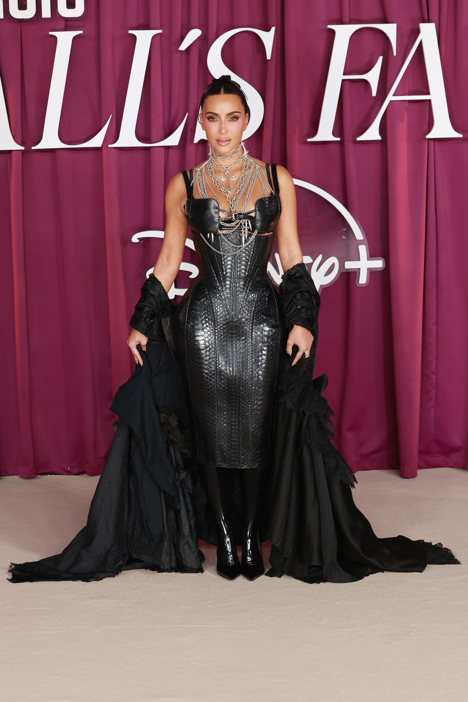 Image may contain Kim Kardashian Clothing Dress Fashion Adult Formal Dress Evening Gown Face and Head