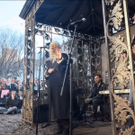 Patti Smith performs at the 2025 Elizabeth Street Garden Rally.