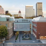Museum among skyscrapers.