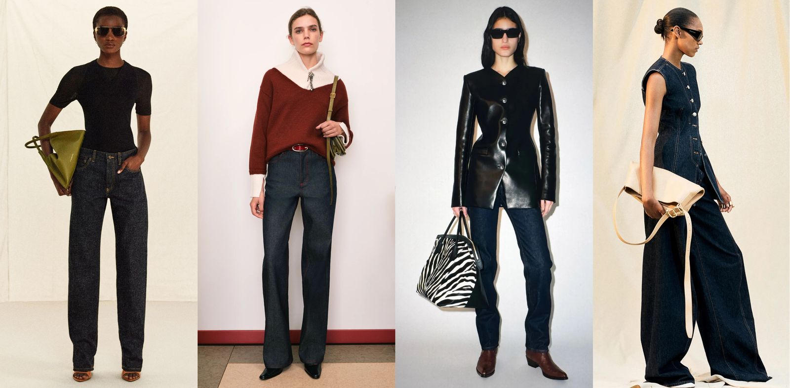 Image may contain accessories, bags, handbags, clothing, pants, long sleeves, sleeves, coats, jackets, adults and wallets