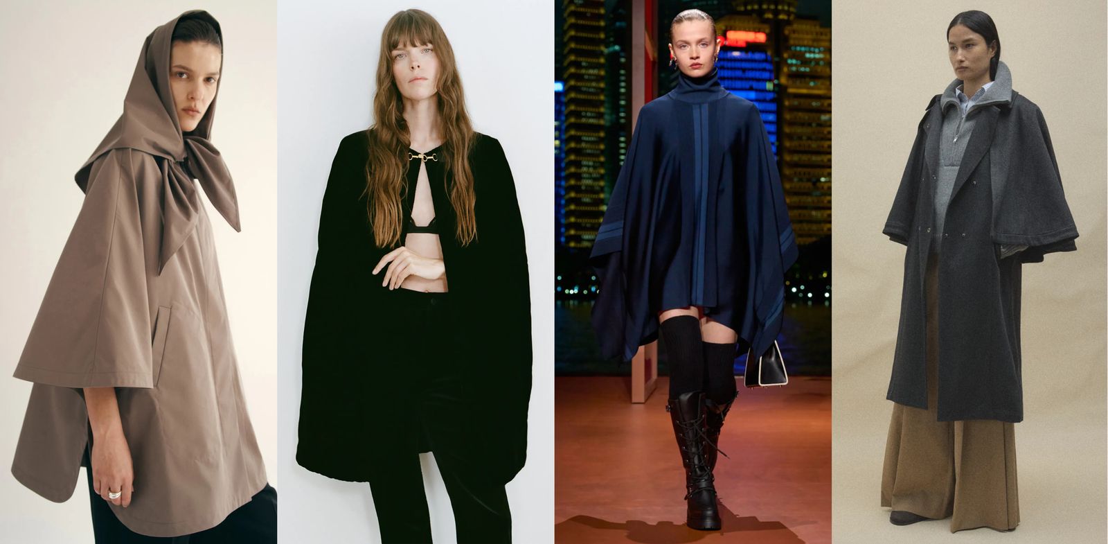 Image may contain fashion adult capes clothing coats long sleeves sleeves footwear capes and ponchos